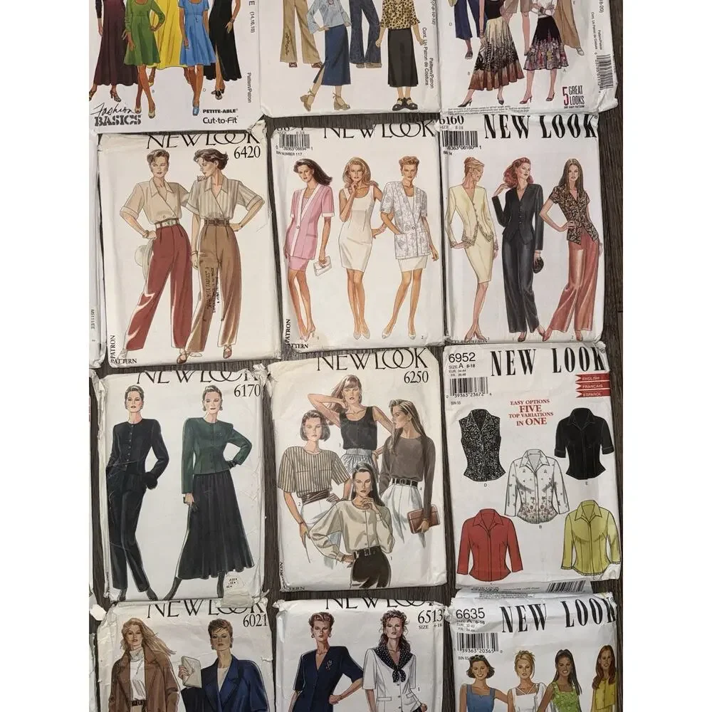 Large Lot of 30 Vintage Women’s Sewing Patterns Assorted Styles, Sizes & Brands